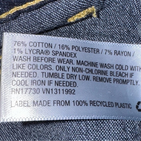 Cat & Jack Girls SZ 14 Dark Blue Denim Jeans Straight Super Stretch NWOT - Picture 5 of 6